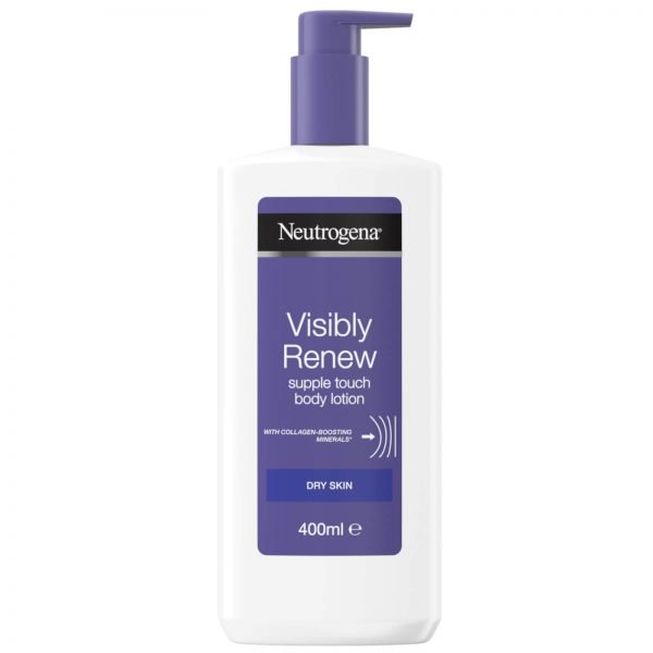 11433771 9064715521690548 1 Neutrogena Visibly Renew Supple Touch Body Lotion helps improve skin's suppleness and elasticity in just 10 days. It combines intense hydration with collagen boosting minerals, which help boost the skin's own collagen production*. Day after day, your skin is visibly smoother, supple and more elastic. Directions for use: For best results, apply morning and evening to the whole body.