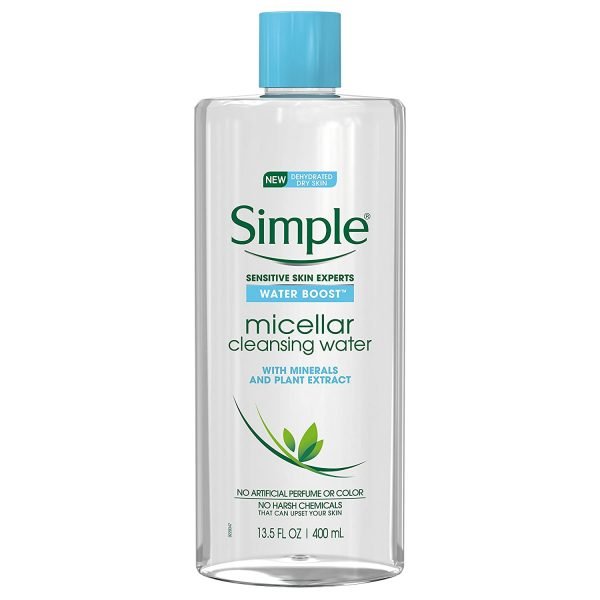 81KaDL902FL. SL1500 1 <ul class="a-unordered-list a-vertical a-spacing-none"> <li><span class="a-list-item">Simple Water Boost Micellar Cleansing Water gently yet effectively cleanses your skin, removing both dirt AND make-up.</span></li> <li><span class="a-list-item">Instantly hydrates, leaving skin feeling refreshed and supple.</span></li> <li><span class="a-list-item">Lightweight formulation; no sticky or greasy residue.</span></li> <li><span class="a-list-item">Micellar cleansing bubbles attract and lift make-up and impurities off your skin.</span></li> <li><span class="a-list-item">Doesn't leave skin feeling tight. Instead skin feels comfortable and revitalized.</span></li> </ul>