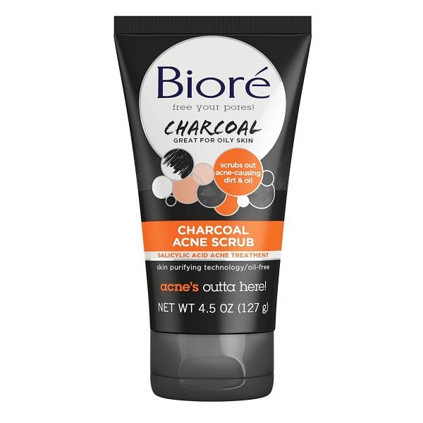 Biore Charcoal Acne Face Scrub with Salicylic Acid Natural Charcoal 2