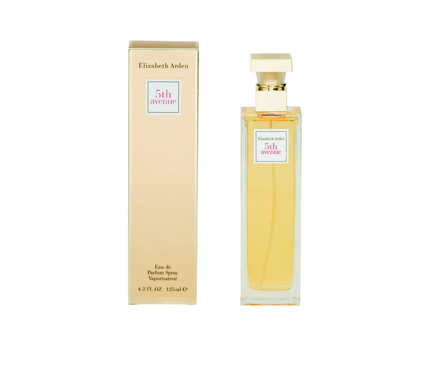 Fifth Avenue EDP Spray 4.2 oz 1 5Th Avenue Perfume by Elizabeth Arden, 5th Avenue by Elizabeth Arden is a perfume that evokes a refreshed feeling of spring with its clean, distinct aromas. The base notes are composed of iris, vanilla, amber, sandalwood and Tibetan musk, which situate this perfume with a comforting yet sharp mood. Jasmine, Bulgarian pink violet, carnation, ylang-ylang, Indian tuberose, nutmeg and peach shape the heart notes, giving a floral bouquet of blossoming flowers. Finishing it off are the top notes of dewy magnolia, bergamot, linden blossom, lilac and mandarin, rounding off the sweet, powdery mood of this fragrance.