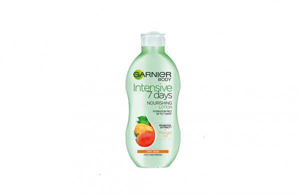 gg 1 <ul class="a-unordered-list a-vertical a-spacing-none"> <li><span class="a-list-item">Our Intensive 7 Days Mango Body Lotion hydrates and protects your skin</span></li> <li><span class="a-list-item">Developed by Garnier for dry skin.</span></li> <li><span class="a-list-item">The nourishing milk texture is fast absorbing.</span></li> <li><span class="a-list-item">Enriched with Mango Oil known to deeply soften and smooth skin.</span></li> <li><span class="a-list-item">Non-greasy and non-sticky formula.</span></li> </ul>