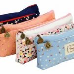 IPOW Flower Floral Canvas Cosmetic Pen Pencil Stationery Pouch Bag Case