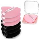 CUPID CARE TRIANGLE FACE POWDER PUFF WITH TRAVEL CASE 6 PIECES