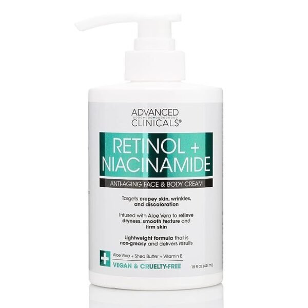 Advanced Clinicals Retinol Body Lotion Firming Anti Aging Moisturizer for Crepey Skin 15 Oz